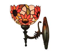 QYYZTQY Wall Lamp 7.8Inch Style Sunflower Stained Glass Wall Lighting Fixtures for Living Room, Bedroom, Hotel, Corridor, Art Craft Gift