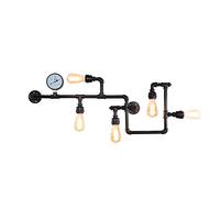 QYYZTQY Wall Lamp Vintage, Industrial 5-Light Water Pipe Wall Light Fixtures, Rustic Steampunk Wall Sconces Lighting for Bathroom Hallway Basement,Black