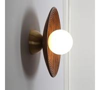 QYYZTQY Wall Lamp Walnut Wood Bedside Wall Light Copper Base Lighting Fixture for Living Room, Hotel, Bedroom, Dining Room, Vanity Wall Sconces,4000k (Color : 4000k)