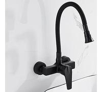 QYYZTQY Wall Mount Tap Brass All-Round Rotation Hot and Cold Water Double Hole Faucets for Sinks Used in Kitchen Sink Bathroom-E