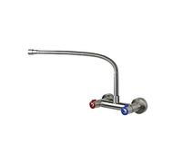 QYYZTQY Wall Mount Wall-Mounted Faucet, in-Wall Installation, Hot and Cold Mix, Kitchen, Wash Basin, Sink, Balcony Laundry Pool, Stainless Steel, Water, Faucet-Section C