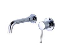QYYZTQY Wall Mounted Bathroom Sink Faucet,Basin Tap with 360 Degrees Rotating Spout,Concealed Basin Faucet,White(Chrome)