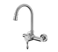 QYYZTQY Wall-Mounted Concealed Type 304 Stainless Steel Hot and Cold Sink Single Lever Faucet Laundry Pool Kitchen Rotation@B(A)