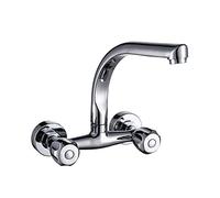 QYYZTQY Wall-Mounted Copper, Kitchen Sink, Balcony Laundry Pool, in-Wall mounting, Double-Hole, Hot and Cold, Faucet