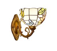 QYYZTQY Wall Sconces 7.8Inch Butterfly Flower Style Stained Glass Luxurious Wall Lamp E26/E27 Base Wall Light Fixtures for Home, Bedroom, Farmhouse, Porch, Garage
