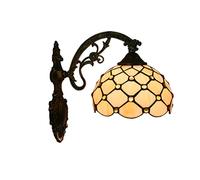 QYYZTQY Wall Sconces, 7.8Inches Gem Stained Glass Wall Lamp Elegant Rustic Style Wall Light Fixtures for Staircase Bedroom Hotel Living Room,Gold (Color : Gold)