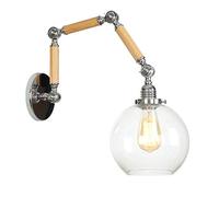 QYYZTQY Wall Sconces Lighting, Vintage Swing Arm Wall Lamp, Industrial Retro Adjustable Wooden Wall Lights Fixture E27 Base for Home Hotel Corridor Decorate,C (Color : A)