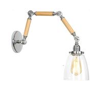 QYYZTQY Wall Sconces Lighting, Vintage Swing Arm Wall Lamp, Industrial Retro Adjustable Wooden Wall Lights Fixture E27 Base for Home Hotel Corridor Decorate,C (Color : D)