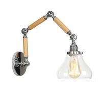 QYYZTQY Wall Sconces Lighting, Vintage Swing Arm Wall Lamp, Industrial Retro Adjustable Wooden Wall Lights Fixture E27 Base for Home Hotel Corridor Decorate,C (Color : C)