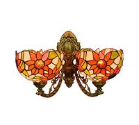 QYYZTQY Wall Sunflower Style Stained Glass Wall Lamp Double-Headed Up Or Down Light Wall Lighting Fixture for Living Room, Stairwell, Corridor, Bedroom