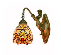 QYYZTQY Wall, Wall Lamp, Handmade Stained Glass Lampshade E26/E27 Base Wall Lighting Fixtures for Home, Bedroom, Farmhouse, Porch, Garage