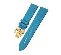 QYYZTQY WatchBand 19mm 20mm 21mm 22mm For Colorful Soft Fluorine Rubber Watch Strap Butterfly Clasp