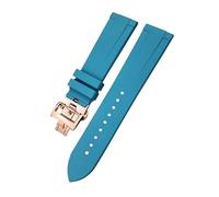 QYYZTQY WatchBand 19mm 20mm 21mm 22mm For Colorful Soft Fluorine Rubber Watch Strap Butterfly Clasp