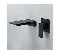 QYYZTQY Waterfall Bathroom Sink Faucet Brass Single Mixer Handle 2 Hole Basin Tap Wall Mounted Lavatory Faucet,Black