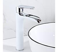 QYYZTQY Waterfall for Sink, Basin Hot and Cold Water, Single Handle Bathroom taps Mixer Faucet High, Silver
