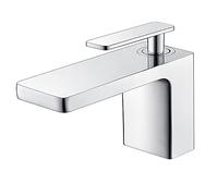 QYYZTQY Waterfall Hole Bathroom Sink Single Handle Mixer Brass Basin Tap Deck Mounted Lavatory Faucet with Cold and Hot Water,Gray(Chrome)