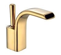 QYYZTQY Waterfall Sink Basin Taps Hot and Cold Brass Faucet Suitable for Bathroom Washbasin-Golden
