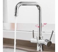 QYYZTQY Way Mixer in 1 Filter Tap Brass Hot and Cold Direct Drinking Water Filtered Kitchen Sink Faucet Chrome Plated-B