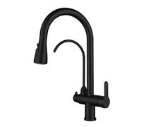 QYYZTQY Way Pull out Spray Kitchen Tap Swivel Stainless Steel Mixer Sink Faucet Black in for Easy Cleaning & Versatile Use