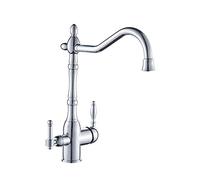 QYYZTQY Way Tap in Drinking Mixer with Swivel Spout Pure Water Sink Fitting Dual Lever Chrome Finish Ideal for Home & Kitchen Use