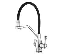 QYYZTQY Way Water Filter Faucet Drinking Faucets Brass Multifunction in 1 Kitchen Mixer Faucet-Grey(Chrome)