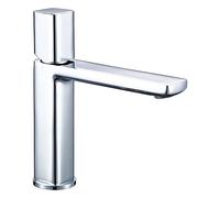 QYYZTQY White Brass Deck Mounted Single Holder Hole Basin Hybrid Hot and Cold Water Bathroom Faucet(Chrome)