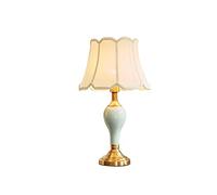 QYYZTQY White Ceramic Bedside Lamps for Living Room, Included, Table Lamps for bedrooms Set of 1 (Color : dimmer Switch)