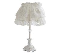 QYYZTQY White Table Lamp for Kids Room Lace Shade Vintage Victorian Table Lamp Rustic French Country Bedside Lamp Princess Nightstand Lamp for Girls Room Children Bedroom Nursery Farmhouse