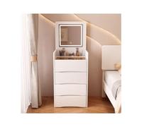 QYYZTQY White Vanity Makeup Table with Large Mirror and Lighting Stylish Dressing Table with Drawers for Bedroom Makeup Station Beauty Furniture