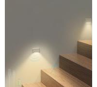 QYYZTQY Wireless Lamp Indoor with Motion Sensor USB Rechargeable Wall Battery Operated for Wardrobe Hallway Stairs (Warm Light,2 Packs)