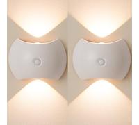 QYYZTQY Wireless Motion Sensor Lamp with 2700K/4500K/6500K Dimming for Living Room, Bedroom & Hallways (Gold)