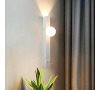 QYYZTQY with Double Lamp Spherical Acrylic Lampshade Wall Indoor Long Creative Decorative for Corridor Living Dining Room (20cm,White White Light)