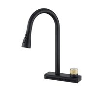 QYYZTQY with Pull Down Sprayer, Single Handle Stainless Steel Faucets, Waterfall Faucet for Kitchen Sink,