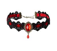 QYYZTQY Women and Girls Retro Gothic Lace Choker Elegant Necklace Black Costume Pearls Necklaces for