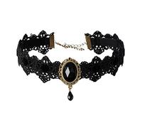 QYYZTQY Women and Girls Retro Gothic Lace Choker Elegant Necklace Black Costume Pearls Necklaces for
