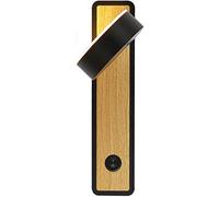 QYYZTQY Wood Grain LED Wall Lamp, Bedside Reading Light, Rotatable Indoor Wall, Wall Mounted Light with Push Button Switch, 5W Night Light for Bedroom Hallway Living Room, Warm Light (Color : W