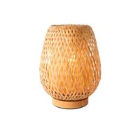 QYYZTQY Wood Table Lamp Rattan Nightstand Light Nordic Handmade Table Lamps, Wooden Column Table Lamps for Home Decor Bedroom Tabletop Lights Bedside Night Stand Lighting