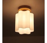 QYYZTQY Wooden Ceiling Lamp, Chinese Style Single Head Balcony Porch Wall Lamp, Japanese Style Garden Chandelier,for Bedroom Balcony Entrance Study Hall Entrance Hallway