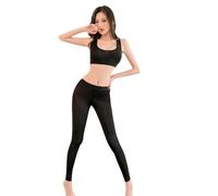 QYYZTQY Yoga Outfits for Women Wear Sport Lingerie Cosplay Costume Activewear Outfit Anime Roleplay Babydoll Cute Bodycon Crop Top Leggings Pants Workout Set Black