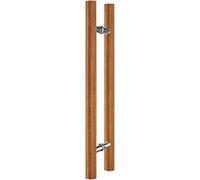 QYZUJIKL Manija De Puerta Corrediza De Madera con Doble Cara, para Puertas De Granero, De Empuje Y Tracción, para Puertas De Vidrio Interiores Y Exteriores, con Barra Redonda En F-Brown-40Cm/1.3Ft