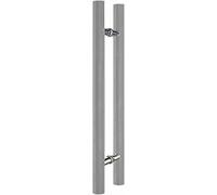 QYZUJIKL Manija De Puerta Corrediza De Madera con Doble Cara, para Puertas De Granero, De Empuje Y Tracción, para Puertas De Vidrio Interiores Y Exteriores, con Barra Redonda En F-Gray-40Cm/1.3Ft