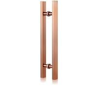 QYZUJIKL Tirador De Puerta Corrediza De Granero, Moderno Tirador Cuadrado En Forma De H, para Hotel, Oficina, Pasillo, Vidrio, Color Negro Mate, 120 Cm/47 Pulgadas-Rose D-50Cm/20In