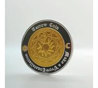 QYZXTH Colección Creativa de la Constelación del Sol Medalla Conmemorativa Artesanías de Bronce Antiguo Juego de Monedas de Tarot de Dos Colores Que Desean Prop-Gris Claro