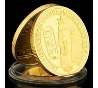 QYZXTH Faraón del Antiguo Egipto Tutankamón Coleccionable Moneda de Recuerdo chapada en Oro Réplica de Regalo Creativo Moneda Conmemorativa-Oro