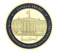 QYZXTH La Casa Blanca Recuerdos y Regalos Chapados en Oro Monedas de Oro 45º Presidente de los Estados Unidos Donald Trump Moneda Conmemorativa-Trump