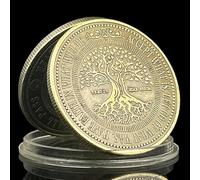 QYZXTH Nada Dura para Siempre Árbol de la Vida Moneda Sovenior Moneda Conmemorativa Artesanía Antigua Regalos Coleccionables-Bronce