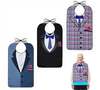 Qzakce Baberos para Adultos 3 Piezas Babero Adulto Impermeable Lavables Reutilizables Protector De Ropa para Mayores Mujeres Hombres Personas Discapacitados