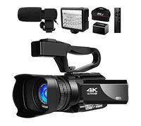 QZCX Cámara Digital, Transmisión en Vivo de Video Video de 4K for la grabación de vlog 4 8MP WiFi 30x Cámara de grabadora de Pantalla táctil de Zoom Digital de 3.0 Pulgadas(128GB SD Card)