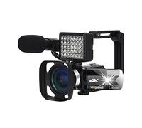 QZCX Cámara Digital, Video Camcorder 4K WiFi vlogging cámara Nocturna visión 5 6MP Beauty Light Touch Screen Vlogging for cámara Webcam(32GB SD Card,K1 Gray Camera Kit)