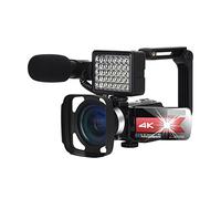 QZCX Cámara Digital, Video Camcorder 4K WiFi vlogging cámara Nocturna visión 5 6MP Beauty Light Touch Screen Vlogging for cámara Webcam(32GB SD Card,K1 Red Camera Kit)